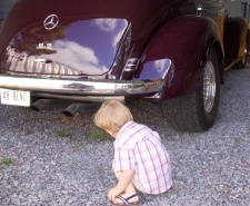 Grandson Gibson Checks Out Those Rear Tires